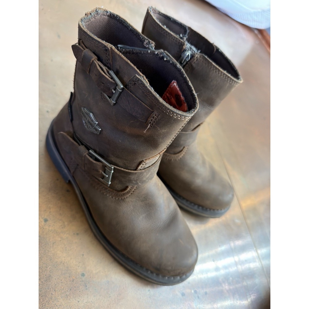 Harley-Davidson Women's Size 9 Brown Leather Waterproof Motorcycle Boots D87158 - Picture 4 of 12